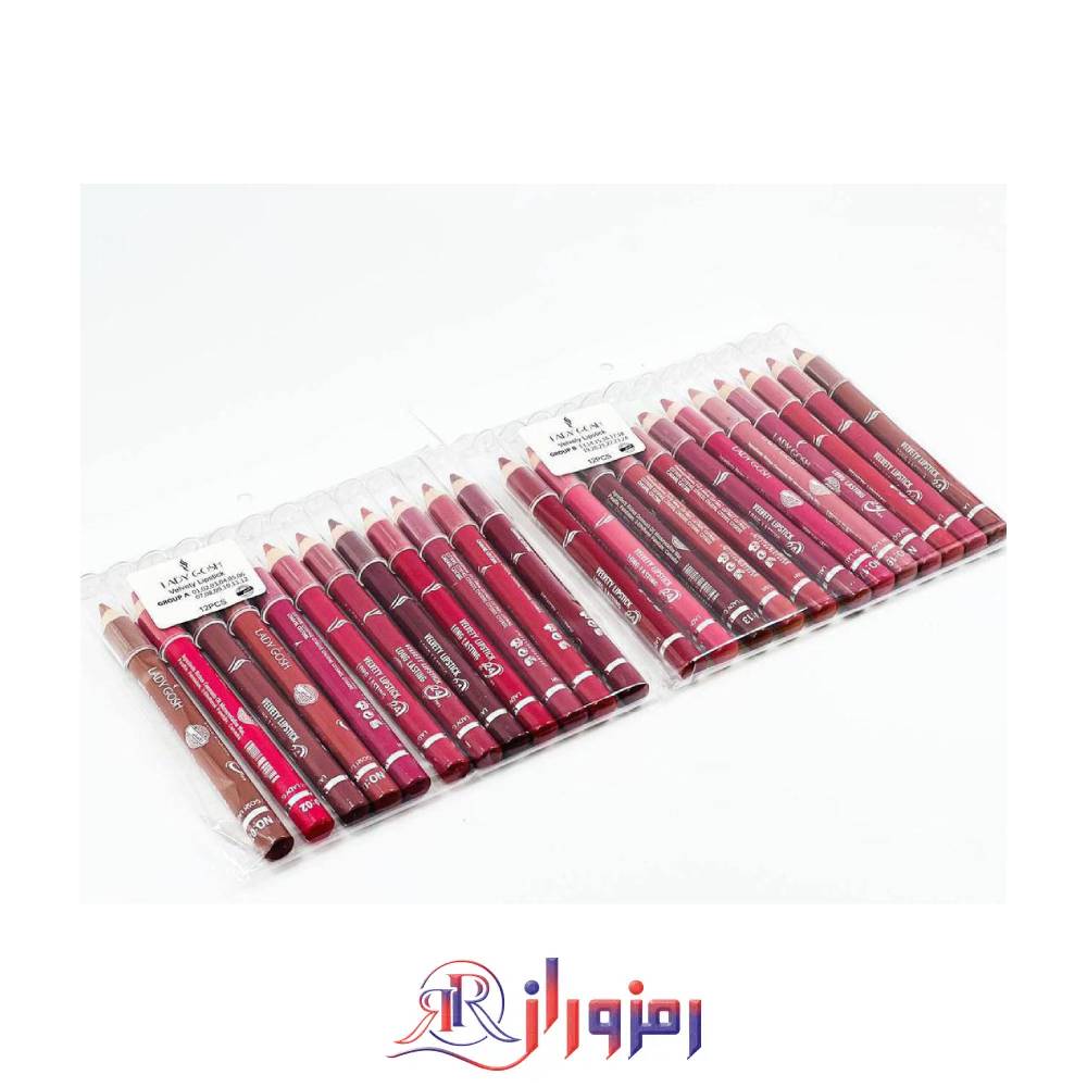 رژلب مدادی لیدی گاش lady gosh پک 12 عددی،خرید و قیمت رژلب مدادی لیدی گاش lady gosh پک 12 عددی